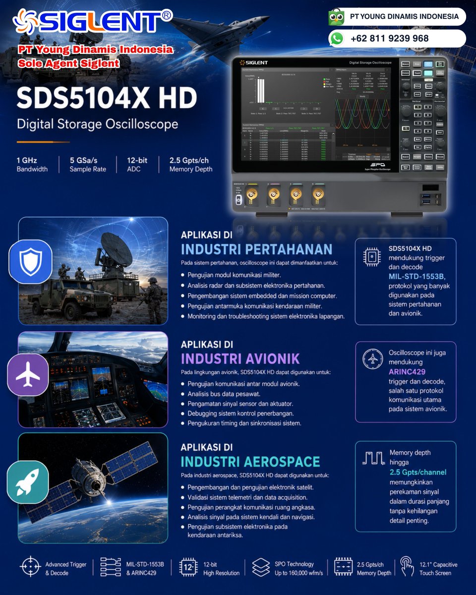 youngdinamis's tweet photo. #YoungDinamis #Siglent #Pertahanan #Avionik #Aerospace #Telekomunikasi #KEMHAN #TNIAU #TNIAD #TNIAL #LEN #INTI #KOMDIGI #PTDI #GMF #AirNav #TelkomIndonesia #Indosat https://t.co/Mf6X7psb4T