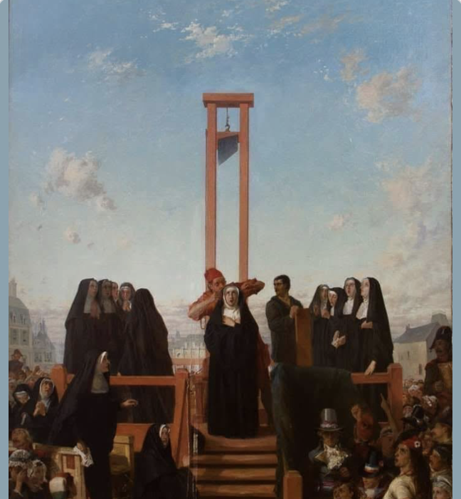ProtecttheFaith's tweet photo. On this day, July 17th in 1794, during the French Revolution, sixteen Carmelite nuns were guillotined for refusing to accept state control over the Catholic Church in France

In the 21st century Bergoglio and Pope Leo have given the Chinese communists control of the Church, including the appointment of bishops

The Bergoglians have betrayed the Martyrs of Compiègne.