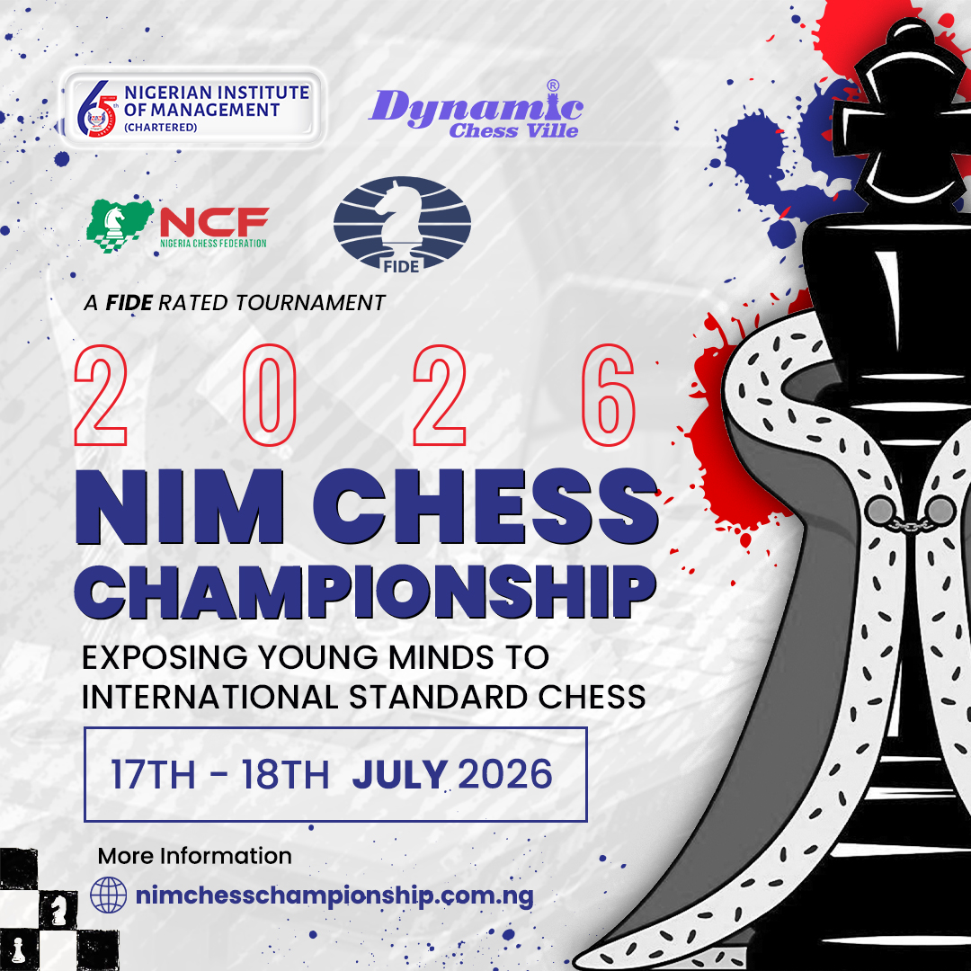 nimchartered's tweet photo. THE D-DAY IS HERE!

The FIDE rated NIM Schools Chess Championship, endorsed by Nigeria Chess Federation (NCF) ,  kicks off today at Management House, Idowu Taylor Street, Victoria Island, Lagos.

22 Schools. 44 players. Who wins the coveted prize?

Let the best contestants win. https://t.co/qED6c78uBS