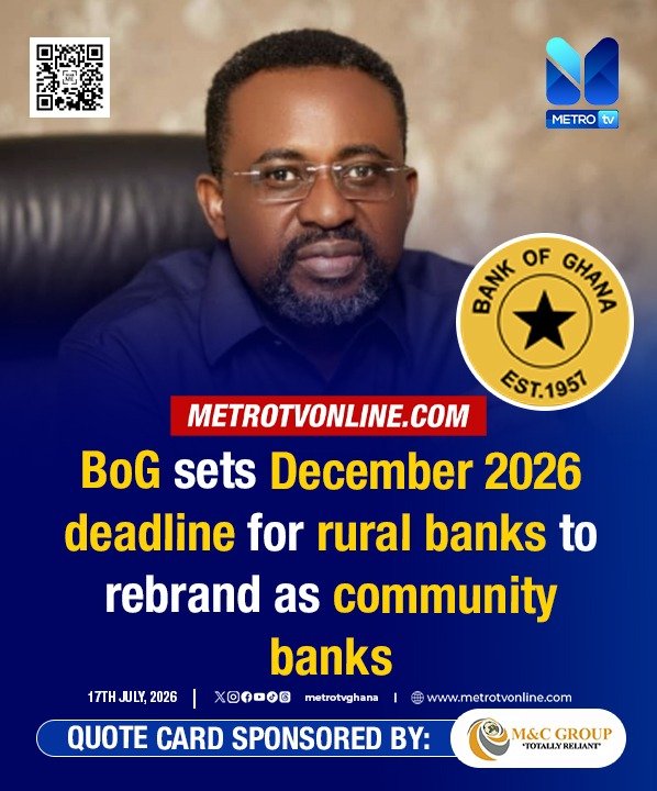 HamdiaOfori's tweet photo. The Bank of Ghana has given all Rural and Community Banks until December 31, 2026, to complete the transition to the country's new Community Banking model. https://t.co/KHjP8aNhNk