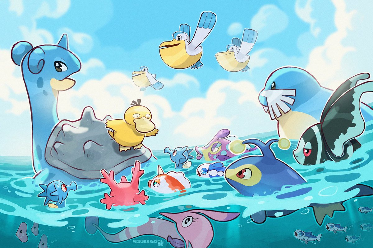 squeegool's tweet photo. 🌊🌊🌊

#pokemonart https://t.co/4fenCPubxa