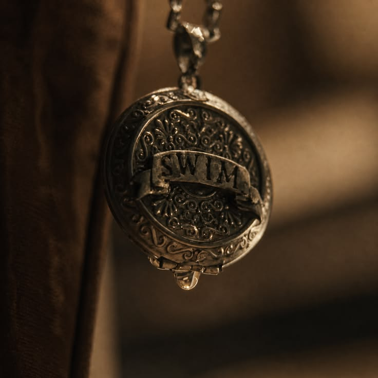 kthnoir7's tweet photo. One detail I can't stop thinking about is the locket.

There's one major difference between the locket: in SWIM, it's always closed, It opens one time to show the compass saying SWIM. In Normal, Taehyung opens it for there to be nothing inside it. 

But what if that's the point?

What if the locket was never meant to hold a photograph or an object? What if it's meant to hold a place?

Throughout literature and film, lockets and pocket watches are often used as objects that connect different realities, memories, or points in time. They're less about what's physically inside and more about what they allow the holder to access.

If that's the symbolism here, the empty locket could function almost like an escapism locket — an object that lets its owner leave reality behind and enter another emotional or psychological space. The "emptiness" isn't emptiness at all; it's a doorway.

It could even explain why SWIM keeps the locket closed. We weren't supposed to know what it did. Normal finally opens it , not to reveal an object, but to reveal that the real significance was never inside the locket itself. The act of opening it is what matters.

Whether it's a portal to memory, a form of escapism, or even a symbolic time machine, the locket seems less like jewelry and more like a key. The mystery isn't what it contains, it's where it takes you.
