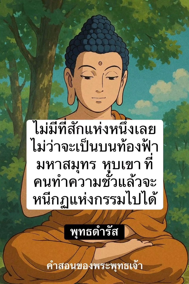 KhamkomDhamma's tweet photo. *ไม่มีที่สักแห่งหนึ่งเลย
ไม่ว่าจะเป็นบนท้องฟ้า
มหาสมุทร.. หุบเขา ที่
คนทำความชั่วแล้วจะ
หนีกฏแห่งกรรมไปได้

พุทธดำรัส https://t.co/oC0HERzqKU