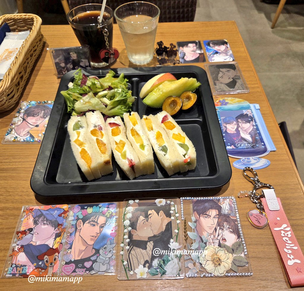 フルーツサンド美味しかった🥭🍓🥝 カットフルーツのメロンとプラムも
