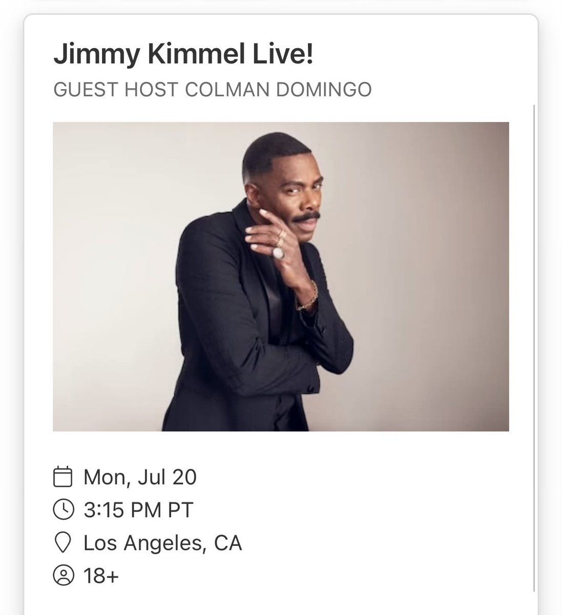 thrillersdupri's tweet photo. JAAFAR AND COLMAN DOMINGO ON JIMMY KIMMEL ON MONDAY https://t.co/YIWZJT5QdC