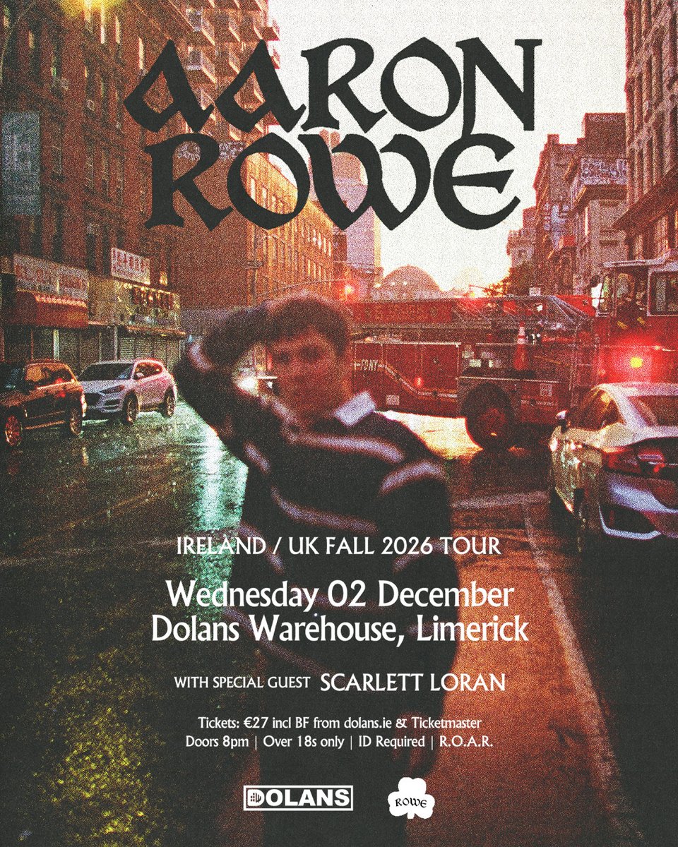 mydolans's tweet photo. ***ON SALE NOW***
Florence Road, Spiegeltent Pavilion, Dec 12th.
Aaron Rowe, Dolans Warehouse, Dec 2nd.
Aideen McQueen, Dolans Kasbah, Nov 19th
Roll With It: Dolans Warehouse, Jan 23rd 2027.
Tickets from https://t.co/1tzAahdudL

#florenceroad #aaronrowe #dolans #limerick https://t.co/CDFJWw55Yn