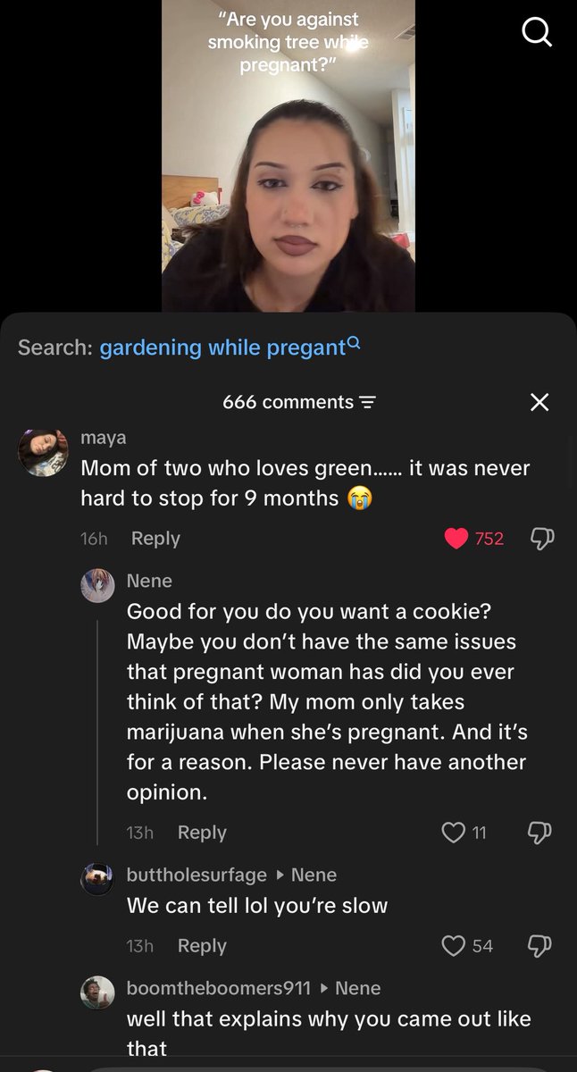 fweakyfwog's tweet photo. so tiktok is discussing if it’s ok to smoke weed while pregnant https://t.co/YE6hQGdLXk