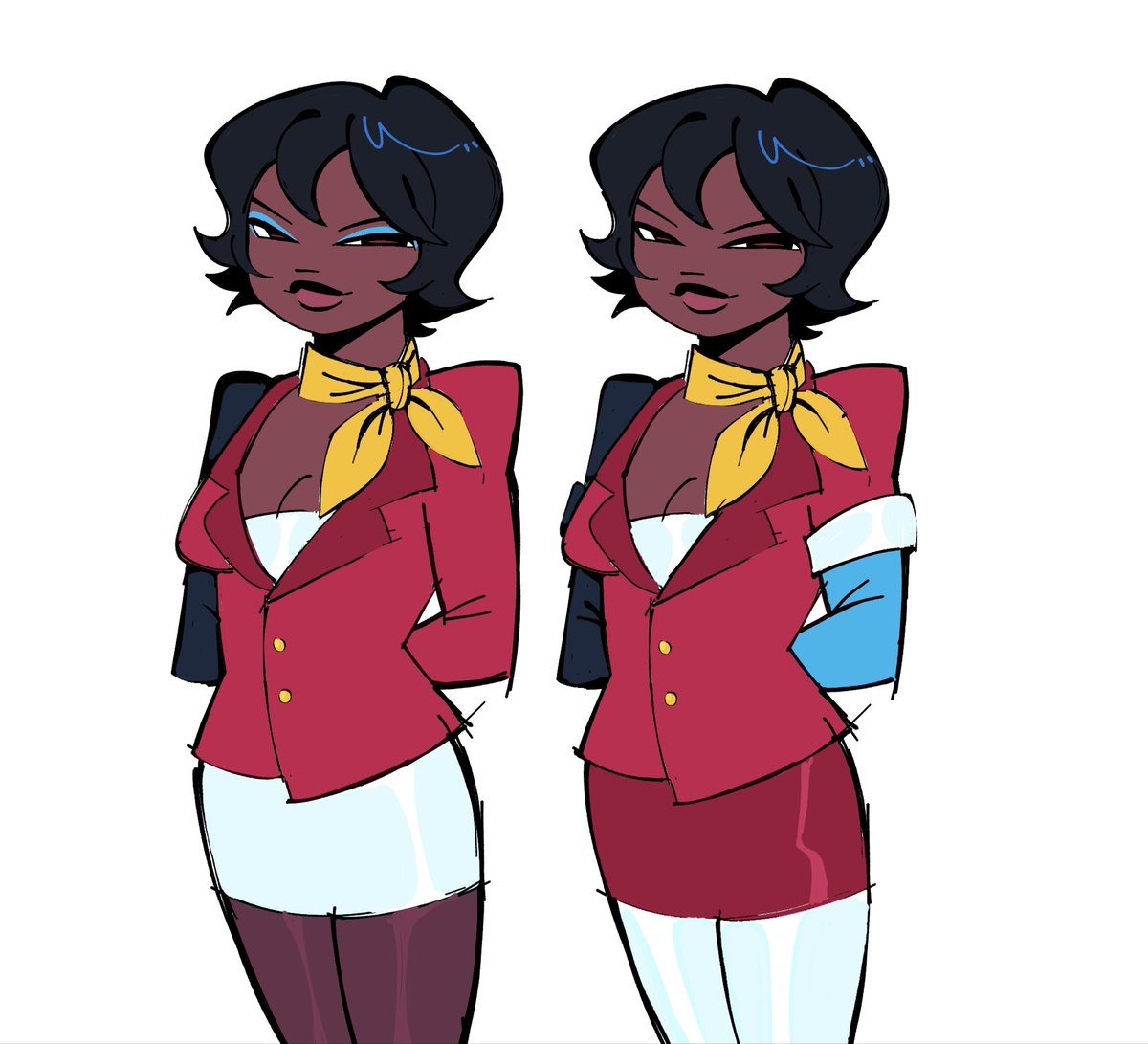 blu_cheese8's tweet photo. I really like this one but it gives office vibe maybeee 
I try to change her outfit into sth more like flight attendant https://t.co/Ibhz9m6hvc