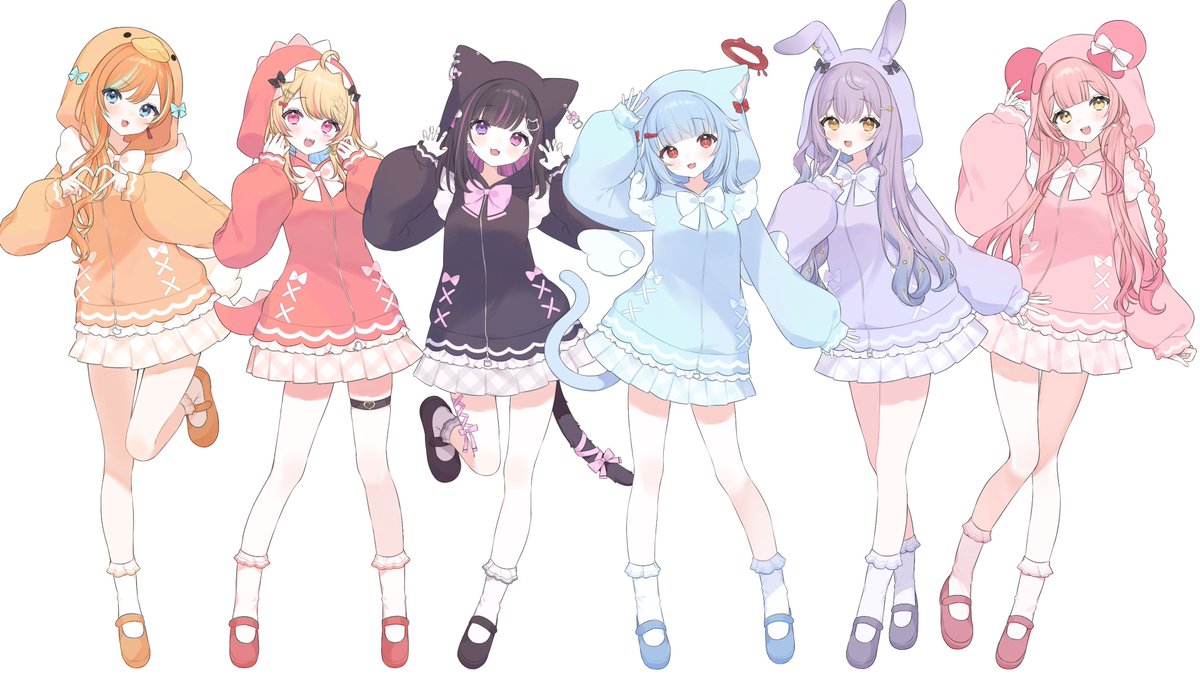 menomochi's tweet photo. といぱれ（#toipare_info ）様の
『ようこそジャパリパークへ』MVイラスト担当いたしました！
衣装デザインもいたしました。

ありがとうございました🐱🎀

#commission https://t.co/I47PmC6B13