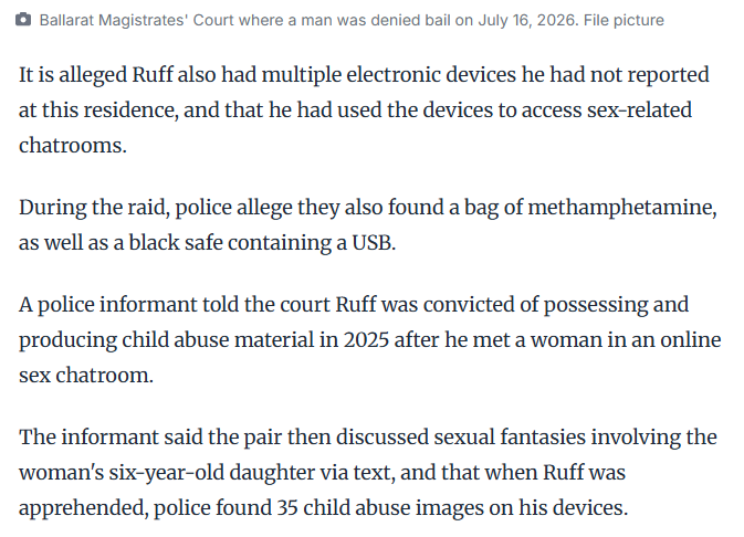 Kat4e4's tweet photo. Why are there so many sex offenders in Ballarat?
All the funding that goes into Safe Spaces and yet the system can't even monitor the known convicted sex offenders living in our communities. Why?
#CSA #auspol #MaleViolence #SexMatters #LeaveTheKidsAlone #SafeSpaces #Enough https://t.co/2Bd1mxV7pj