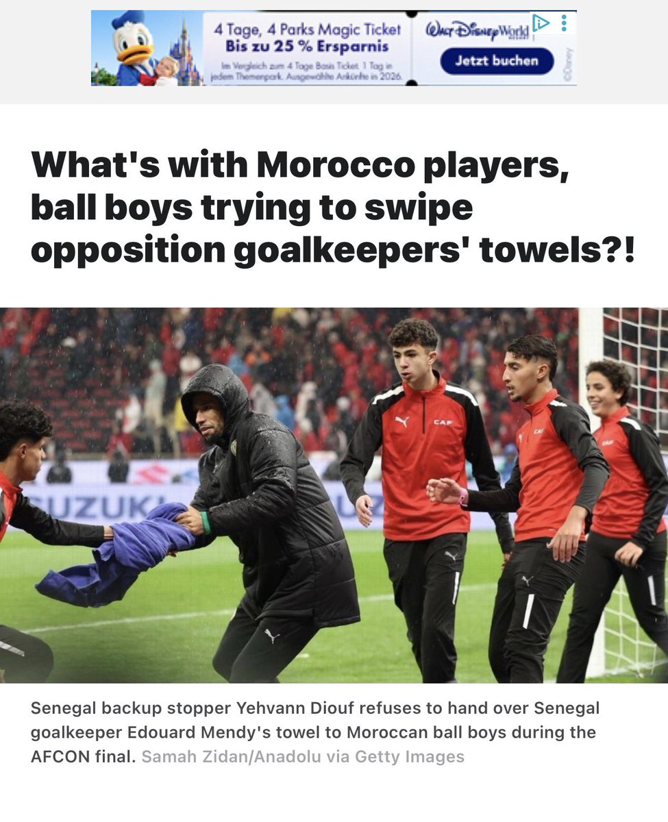 HarbazNabil's tweet photo. 🚨 INCREDIBLE! During the 2025 Africa Cup of Nations in Morocco, Senegal reportedly brought more than 120 people, all expenses paid—including 17 marabouts, described by French investigative journalist Romain Molina as practitioners of witchcraft and sorcery. 😭🇸🇳
—-

Many people now understand why there was such a fierce battle over the “towel.” When a team like #Senegal prepares for matches with a mix of gris-gris, amulets, and rituals, it almost seems natural that its players would cling desperately to that towel as if it were more valuable than the ball itself. Bringing along 17 witch doctors is enough to explain why the towel seemed more important than the ball! If you want to win, build a strong football team, not a squad of sorcerers and charlatans. This may also explain, Senegal ’s poor results at the World Cup after the host country’s authorities banned the team from bringing in its gris-gris and amulets. Thank God, the truth has finally come to light before the whole world.

#CAF #CAFOnline #TotalEnergiesAFCON #AFCON #AFCON2025 #FIFA #FIFAWorldCup #FIFAWorldCup2026 #AfricanFootball #Football #Senegal #Morocco #RomainMolina #CAFDisciplinaryCommittee #FairPlay #FootballNews
#منتخب_المغرب #ابطال_العالم #فخر_المغاربة #اشبال_الاطلس #ديما_مغرب #DimaMaghrib #المغرب #كأس_العالم #امريكا #الجزائر #العرب #كاس_العالم_٢٠٢٦