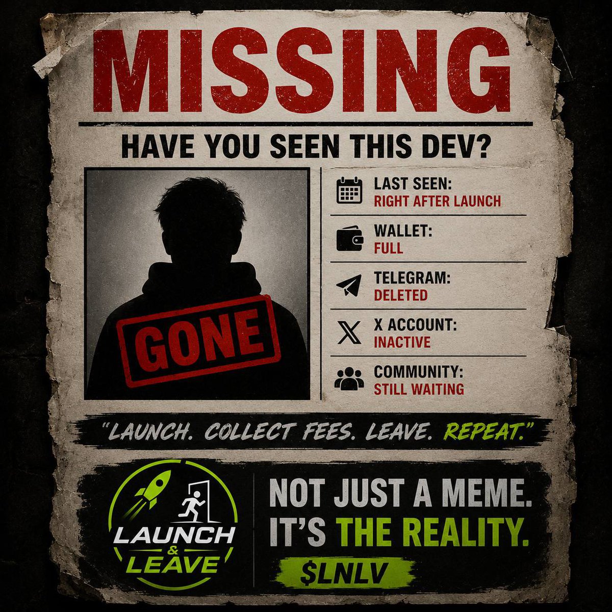 LaunchNLeave's tweet photo. Community : “When marketing, when Dex?”
Dev : “Last seen at ATH.” https://t.co/es5pEecgmN