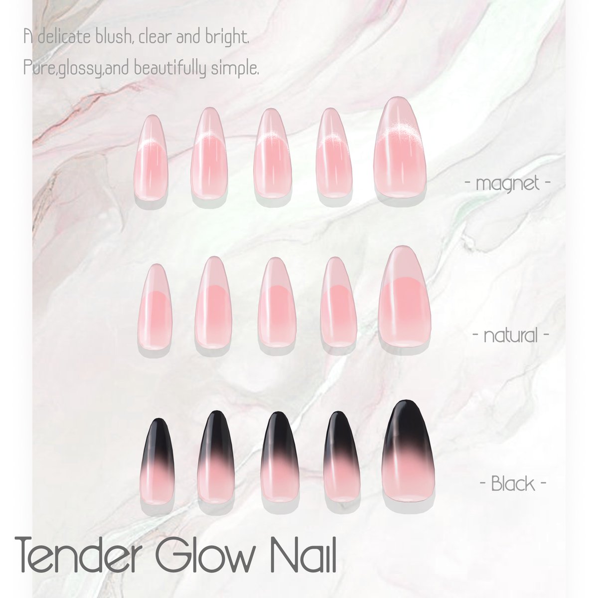 OwnPatho's tweet photo. 💅 Tender Glow Nail 
- 27アバター/MA対応 -

／
プレゼント企画🎁
＼

■ 参加条件
・RP + follow
→ 3名様にお好きな1アバタープレゼント
+BOOTH♡100につき1名追加

■ 記念SALE 〔23日まで〕

フルセット ￥2,000⇒￥1,000
単体 ￥600⇒￥390

━━━ 期限：7/20まで ━━━
https://t.co/JnVGWqyRl2
━━━━━━━━━━━━━━

#VRChat #booth_pm