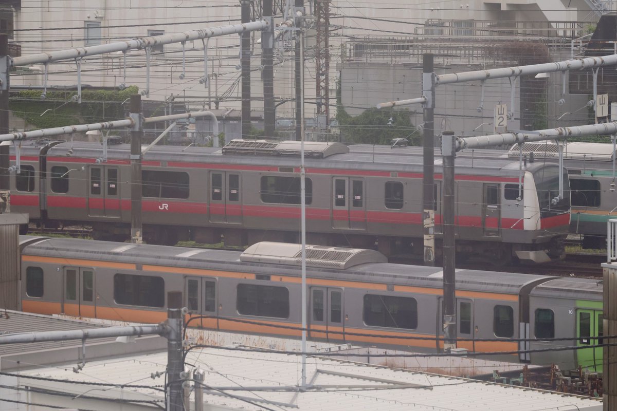 makodeha's tweet photo. 2026.7.17
E233系 
ケヨ553 + ケヨF53編成（7-8-9-6号車）
TK入場中
入場検査場方向に移動されました。 https://t.co/c2rn1LkBam