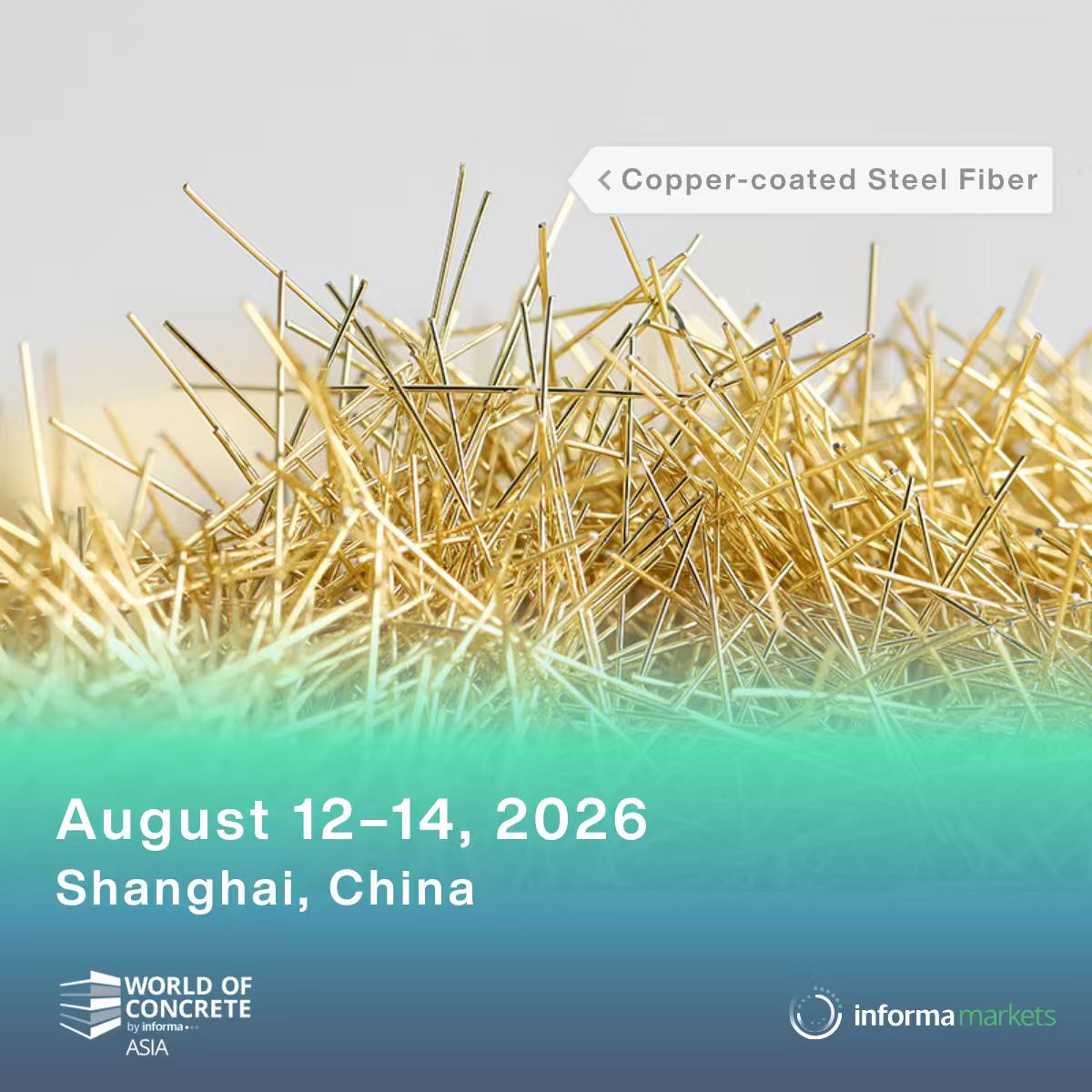 WOC_Asia's tweet photo. What makes concrete stronger? Fibers.

Steel, synthetic, glass, carbon—boosting toughness, durability, and crack resistance.

Explore the latest at WOC Asia 2026. Aug 12-14, Shanghai.

#WOCAsia2026 #concrete #fiber #UHPC #construction https://t.co/gjRULW5N9P