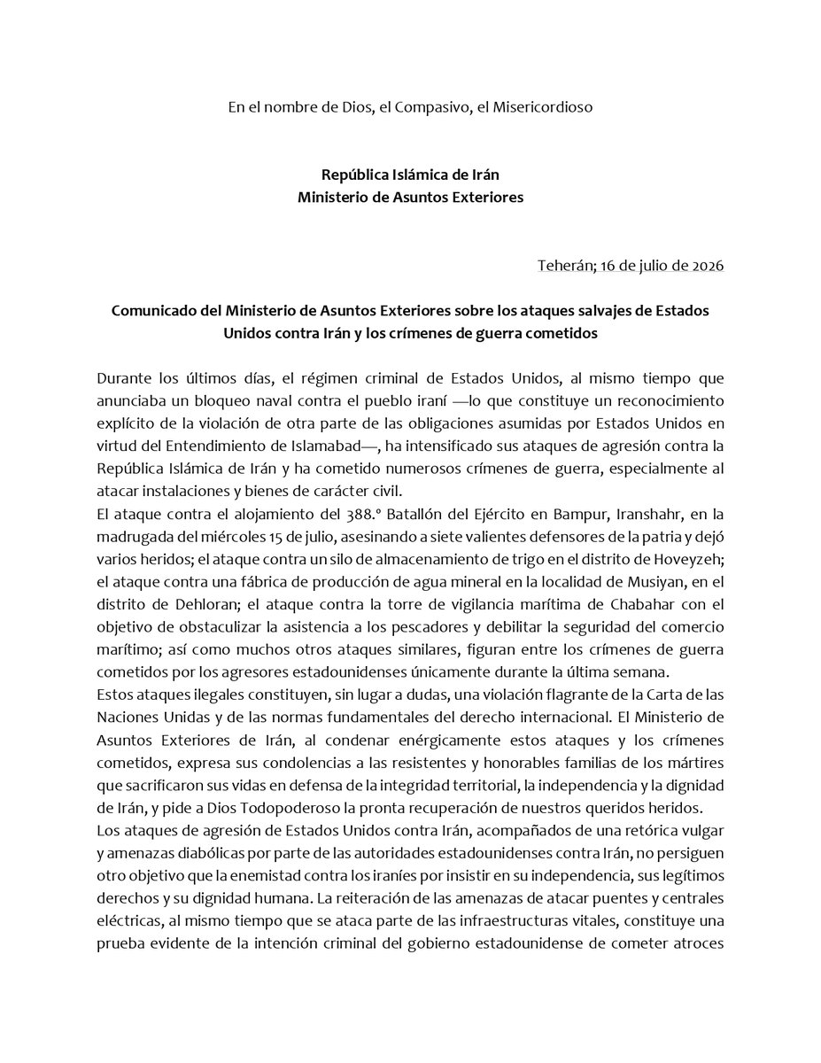 Embajada de Irán en España tweet media