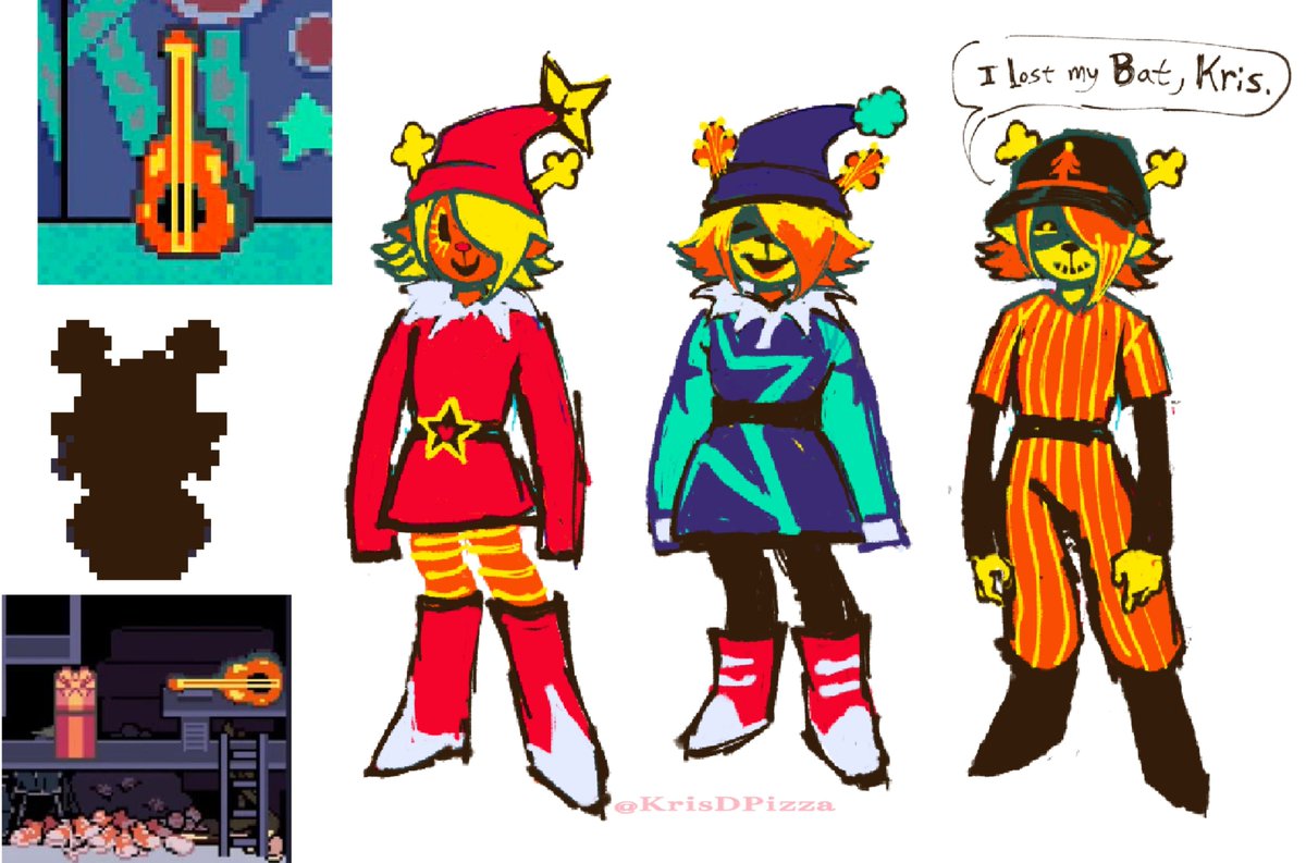KrisDPizza's tweet photo. #deltarune three wildly different interpretations of a Red Guitar DessCopy darkner https://t.co/lxz0ivqt2j