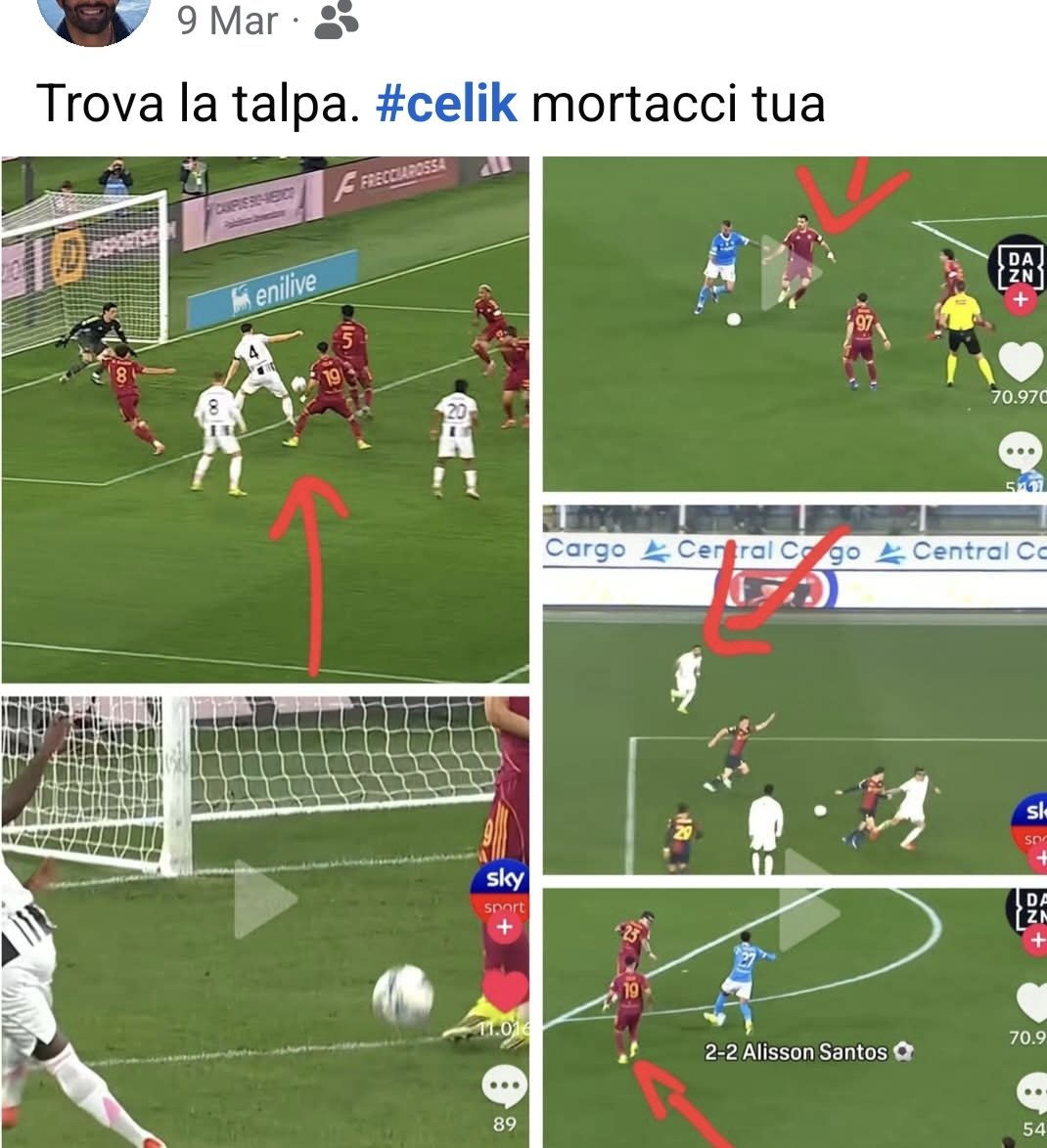 ILSALOON's tweet photo. @augustociardi75 Era il 9 marzo, si è venduto tutte le partite x 2 mesi entrando in ogni gol preso spostandosi o fermando la corsa. Aveva già deciso da tempo la merda https://t.co/iT0PtJK6tv