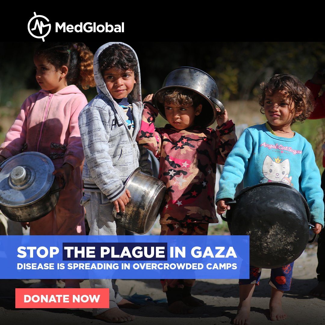 MedGlobalOrg's tweet photo. Families in Gaza now face a new threat, rodent-borne disease. Help MedGlobal respond.