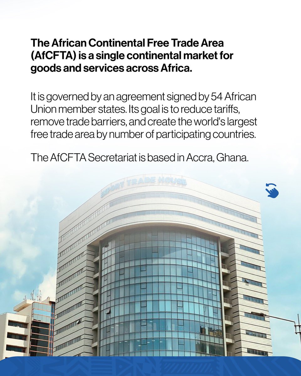 AfricaTradeLink's tweet photo. Most businesses are still not positioned to benefit from African Continental Free Trade Area (AfCFTA) Secretariat.

Swipe through for everything you need to understand - explained simply, and share with anyone doing business in Africa.

#AfCFTA @_AfricanUnion @MeneWamkele @fmitiofficial @OfficialNEPC @sandmba