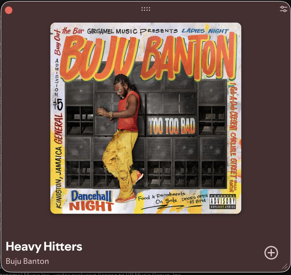 JuniorRodigan's tweet photo. "Gal have fi have batty
Wi nuh deal wid flatazz"
~ @BujuBanton from 'Heavy Hitters' 
from the new album TOO TOO BAD
prod by @sukuward @KheilStone 
OUT NOW on @VPRecords