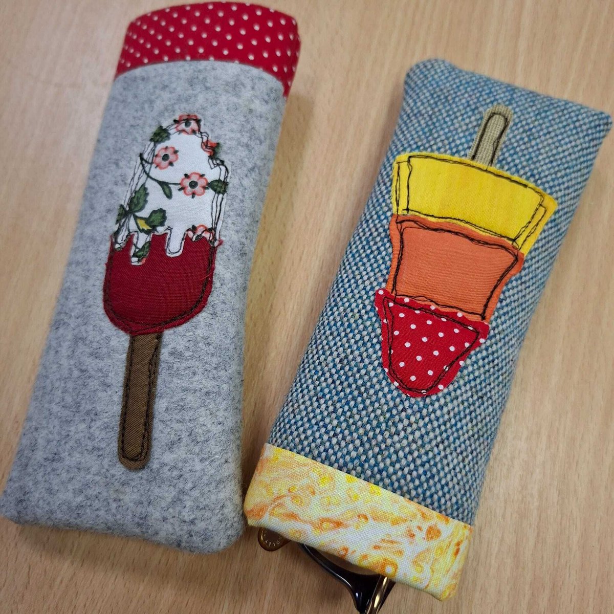 RemadeWorcs's tweet photo. Lovely customer showed us these fab little glasses cases she had made from the foam backed fabric we have. The offcuts are kindly donated by a local upholsterer. There are lots of uses for the amazing fabric &amp; we love to share its many uses, from laptop bags to handbag stiffener https://t.co/uxEFnY63v8