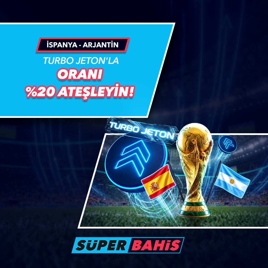 superbahis_tr_'s tweet photo. 🇪🇸 İspanya 🆚 Arjantin 🇦🇷

🔥 Dünya Kupası final maçında en az 1.5 oranlı canlı tekli bahis seçimini kuponunuza ekleyin, kuponda yer alan Turbo Jeton özelliğini aktive ederek bahis oranınızı %20 oranında yükseltin!

Kazanmak için 👉 https://t.co/PcJXCM5hgu https://t.co/a6DBWnZFup