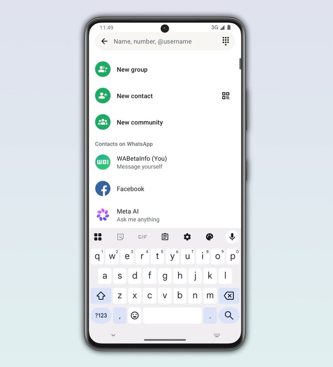 TariqTechs's tweet photo. الواتساب بدأ بتفعيل التحدث بواسطة اسم المستخدم ويضيفها بالواجهة.
تقدر تضيف جهة اتصال وفيه خانة username
وايضا في بدء محادثة تقدر تبحث عن شخص عن طريق username https://t.co/7pZbcvxZ0i
