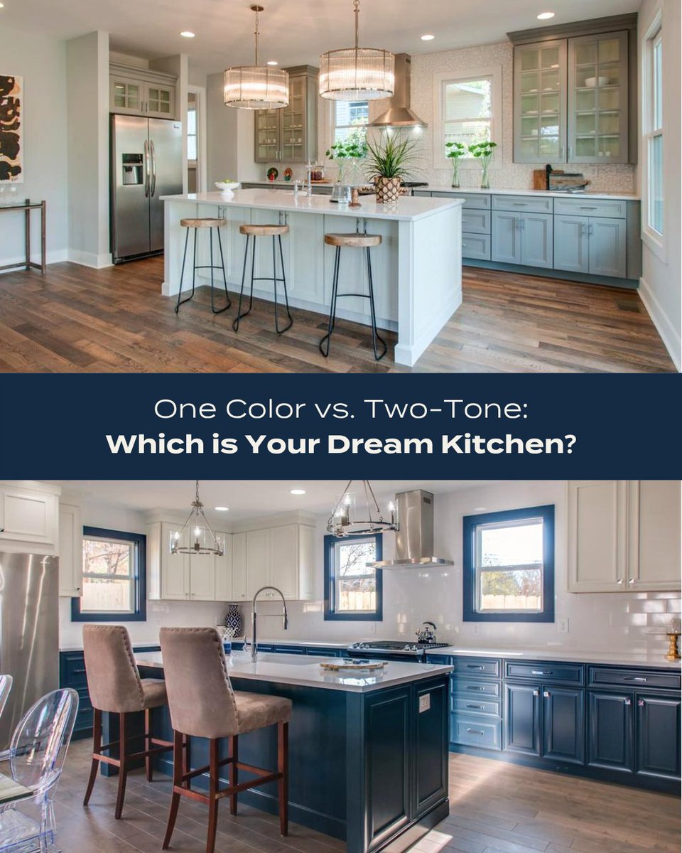 CoveredBridge_'s tweet photo. ✨ The right cabinetry defines your kitchen’s character. 
Your color choice sets the tone for every moment.

Which style suits you?
🎨 One Color: A classic look.  
🎨 Two-Tone: Adds dimension and personality.

Comment below! 👇 https://t.co/GJ0NoXPTmW