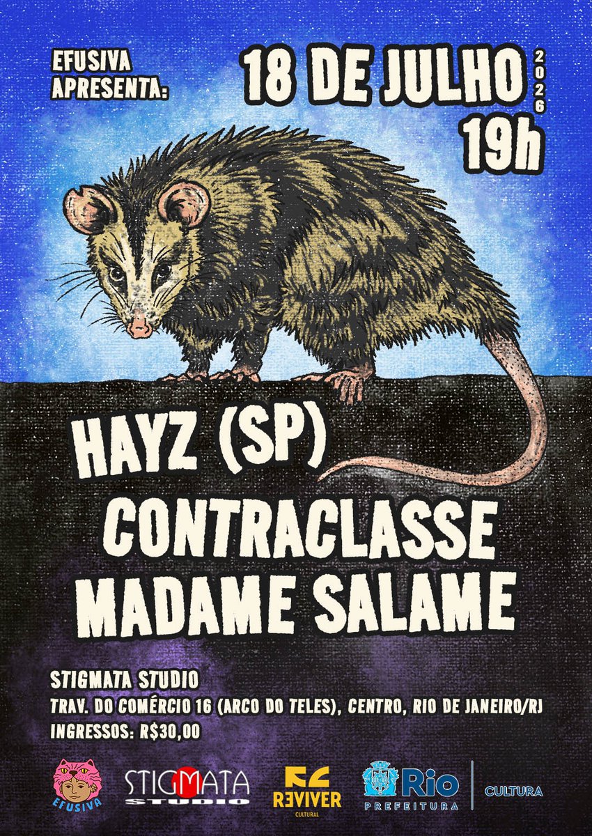 Efusivadiy's tweet photo. HAYZ: Queercore com influência de bandas do cenário punk feminista dos anos 90, como Team Dresch e Sleater-Kinney

Efusiva apresentaaaa
18/07 - Estudio Stigmata no Centro
Vamo! https://t.co/4nouX3jcfG