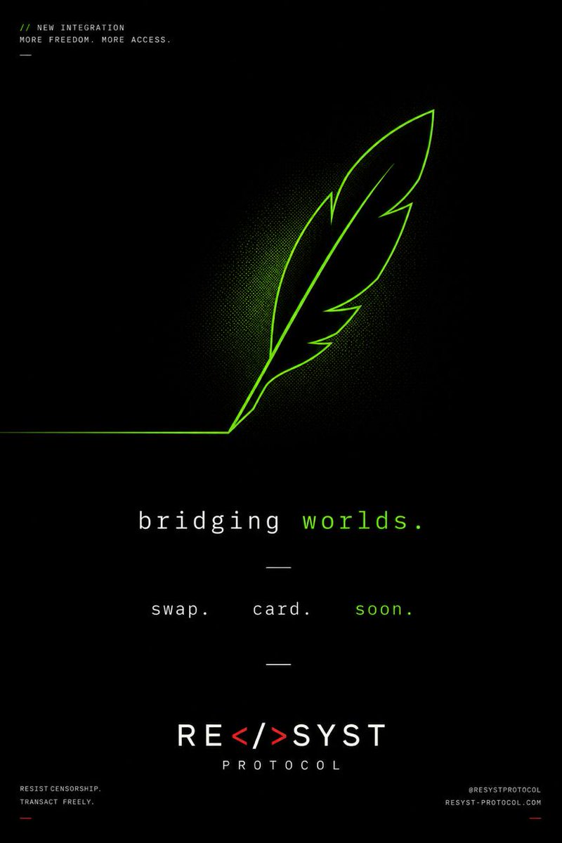 Resystprotocol's tweet photo. The next chapter for privacy is getting even bigger. 🔥

We're excited that the Resyst Protocol ecosystem is preparing to expand to Robinhood Chain, bringing its growing suite of privacy-focused utilities to a new blockchain ecosystem.

More chains.
More accessibility.
Same commitment to privacy-first infrastructure.

This is just the beginning. Stay tuned—more details are coming soon. 👀

#RobinhoodChain #Base #Web3 #Privacy #Crypto #Build