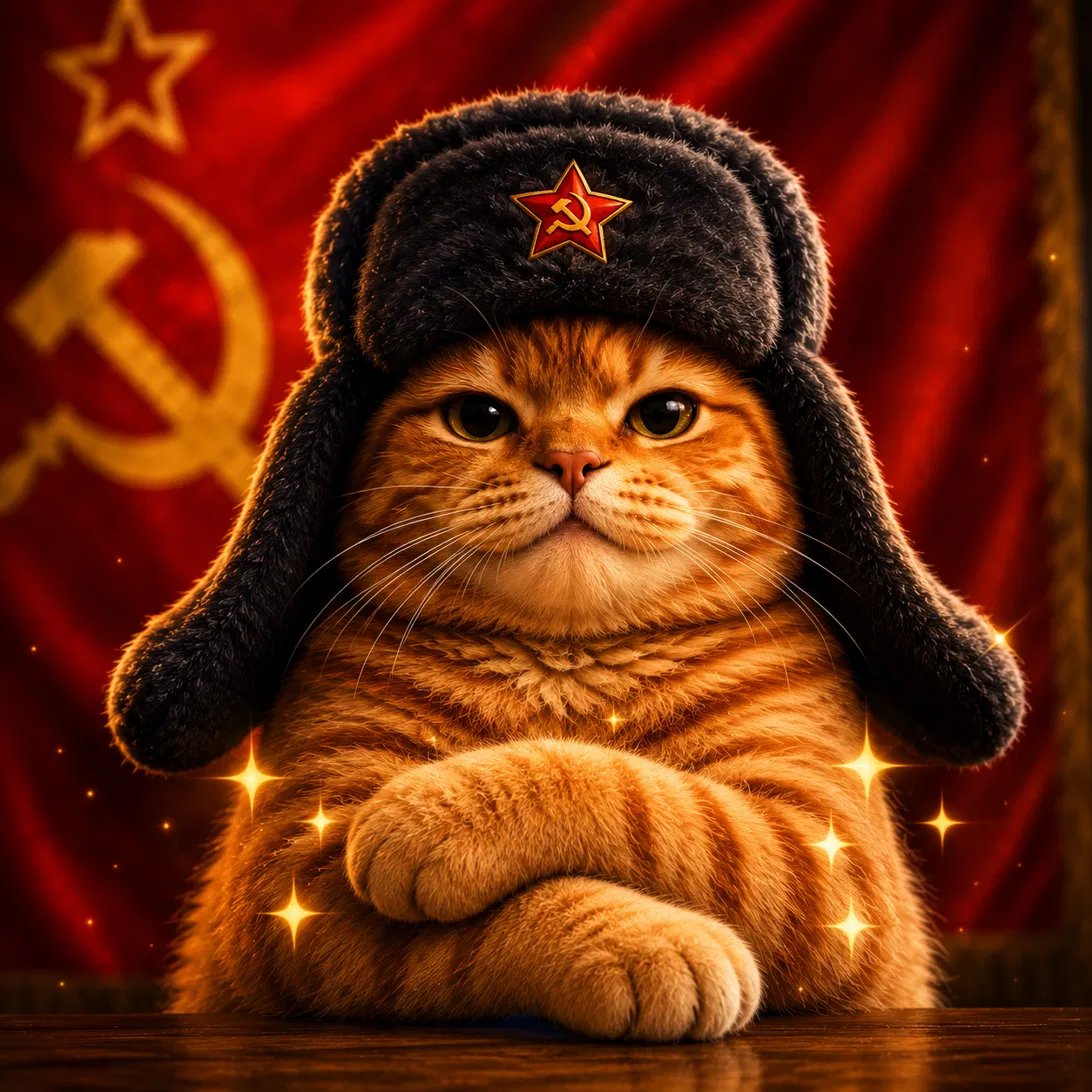 Amigo_La_M's tweet photo. Comrade Cat has reviewed your portfolio. Comrade Cat is not impressed. #SOVIETCAT #Solana #MemeCoin #PumpFun https://t.co/U52uGXbMic