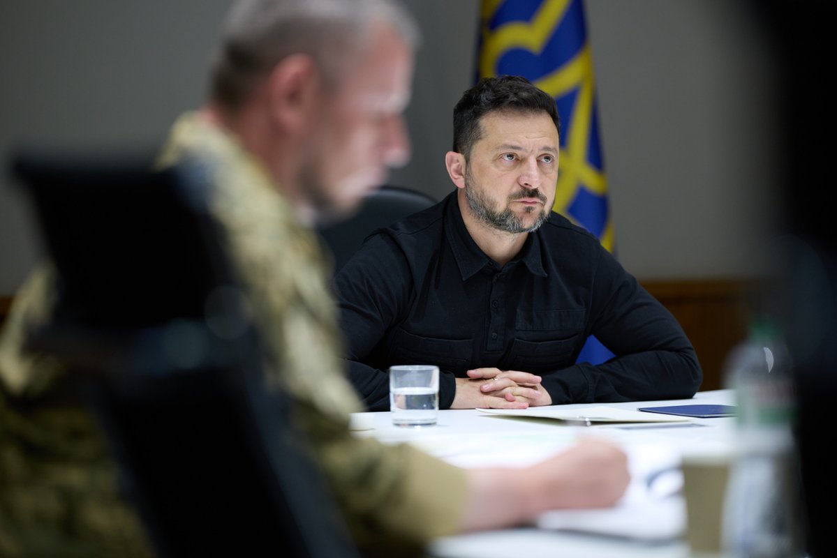 ZelenskyyUa's tweet photo. Important reports from combat commanders on the situation in the most intense directions. Today, I spoke with Commander of the Unmanned Systems Forces of the Armed Forces of Ukraine Robert Brovdi, Commander of the 1st Corps Azov of the National Guard of Ukraine Denys Prokopenko, Commander of the 2nd Corps Khartiia of the National Guard of Ukraine Ihor Obolenskyi, Deputy Commander of the Airborne Assault Forces of the Armed Forces of Ukraine Andrii Tkachuk, and Interim Commander of the 19th Army Corps of the Operational Command South of the Land Forces of the Armed Forces of Ukraine Valerii Skred. I am grateful to everyone for the tangible results delivered for Ukraine. 

The commanders reported on the frontline situation, the destruction of the occupier's forces, and the key aspects of supplying our units. Ukraine's defense remains active, and assigned objectives in the directions are being carried out in full. We focused on the need for a larger-scale supply of drones used at operational depth. We also discussed the challenges of producing and supplying fiber-optic drones. The success of the program for the fair distribution of personnel among combat brigades was recognized. The program has been in place since December of last year and will continue. Khartiia's unique experience in recruiting foreign volunteers to defend Ukraine should be expanded to other units as well, and we discussed what is needed to make that happen. I am grateful to the Commander of Azov for the special attention he is giving to the prisoner exchanges and the fate of our prisoners of war. Appropriate instructions will be issued based on today's discussion. 

I also want to specifically commend the units of the Airborne Assault Forces for their effectiveness in carrying out our active defense. And, of course, my thanks to the Unmanned Systems Forces for their precision! We are preparing a special Staff meeting with the participation of corps commanders and the leading manufacturers of the weapons and equipment currently needed on the front line. Glory to Ukraine!