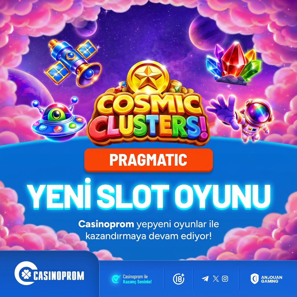 cpromtr's tweet photo. 💎 Sonsuz evrenin büyüleyici estetiği, elit bir slot deneyimiyle gökyüzünde buluştu.

✨ Pragmatic Play’in en yeni şaheseri Cosmic Clusters! göz alıcı grafikleri ve #Casinoprom ayrıcalığıyla sizi bekliyor. https://t.co/oCSI6WIjLD
