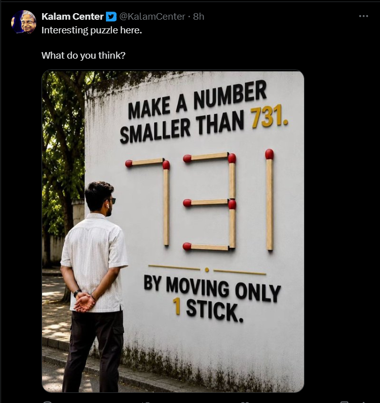 DevilEmonii's tweet photo. I'm aware it's interaction bait so I took a screenshot instead. Just move the top stick on the 7, depending on if it's bigger (because it's AI it isn't) and put it beside the 1, making it 311, smaller than 731 https://t.co/cw8os0UaI0