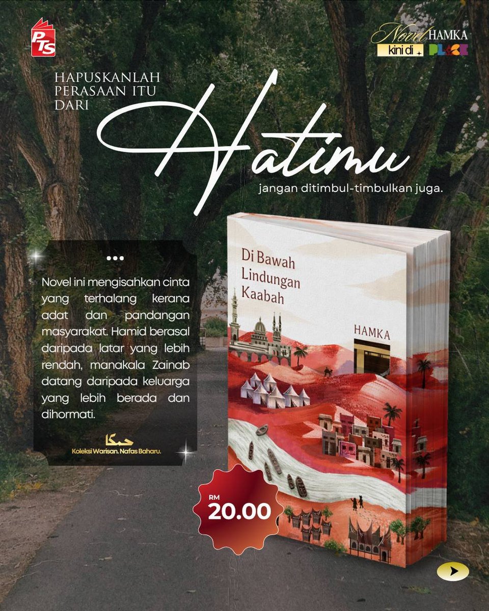 bukuPTS's tweet photo. Karya agung HAMKA kini boleh ditebus di MySiswaPlace.

Daripada kisah cinta, perjuangan hingga pencarian makna hidup, karya HAMKA sentiasa dekat di hati pembaca. https://t.co/OLwWtH6t5q