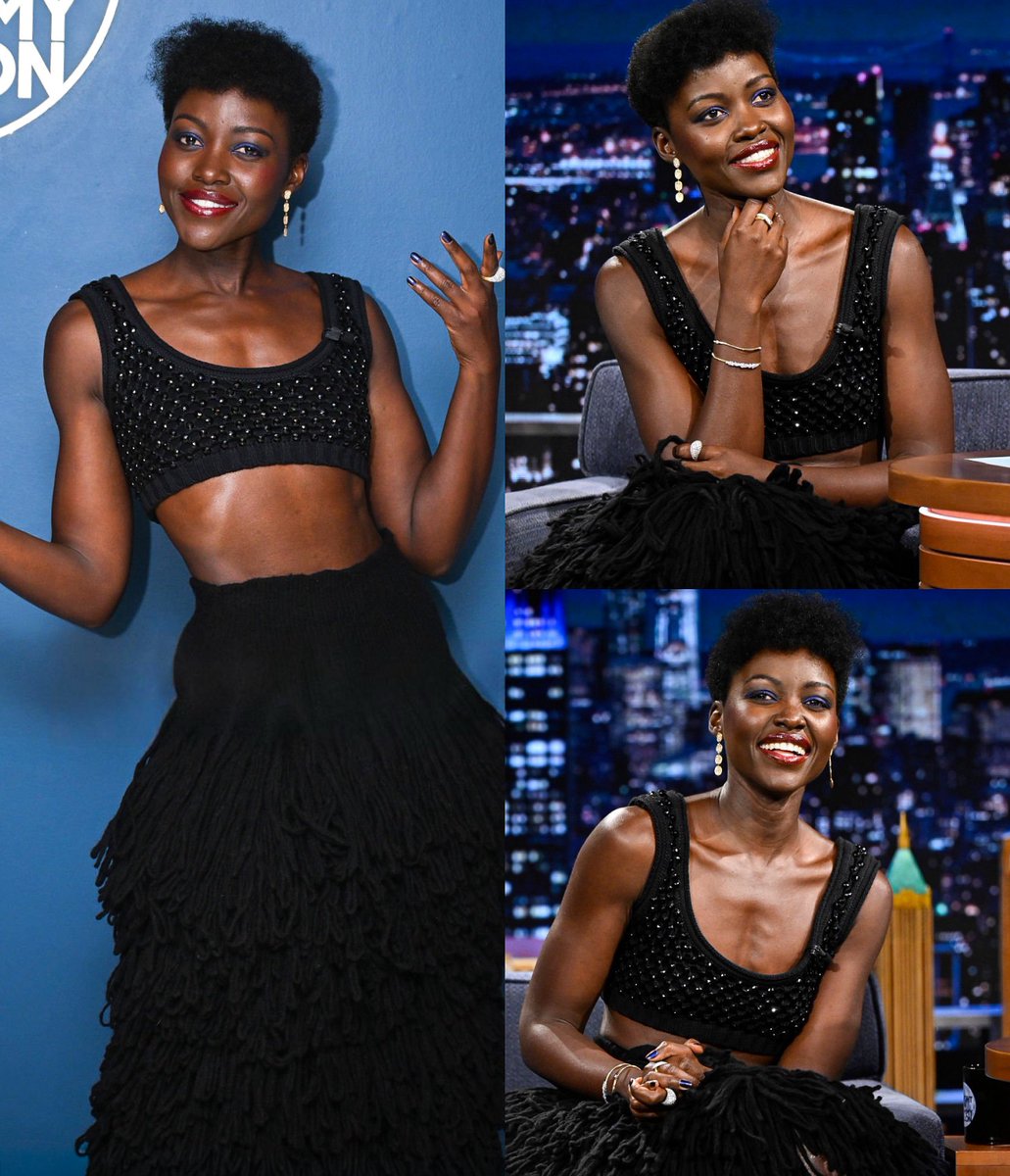 _filmcrave's tweet photo. Lupita Nyong’o photographed on the Jimmy Fallon Show for ‘THE ODYSSEY’. 📷 https://t.co/k3GXRxJVMf