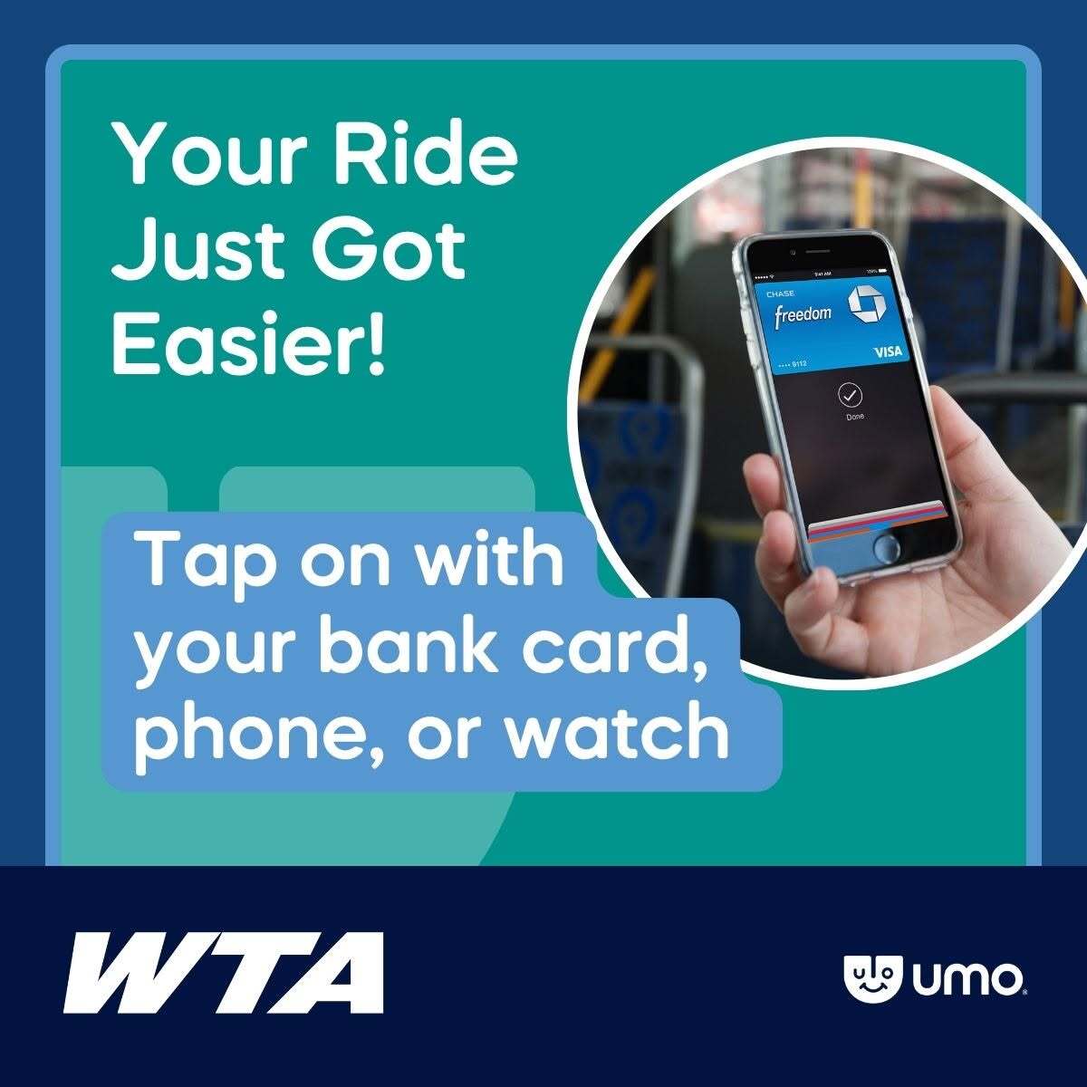 CubicTS's tweet photo. 🎉 @UmoMobility Open Payments are now available on all Whatcom Transportation Authority Fixed Route buses! 
 
Riders can now pay fares with contactless bank cards or mobile wallets—Apple Pay, Google Pay, Samsung Pay—in addition to traditional payment methods. 
 
Faster boarding. Ultimate convenience. Easy access for every rider's daily commute.
 
#Bellingham #Washington #PublicTransit #Umo #OpenPayments #ContactlessPayments #Cubic #FareCollection