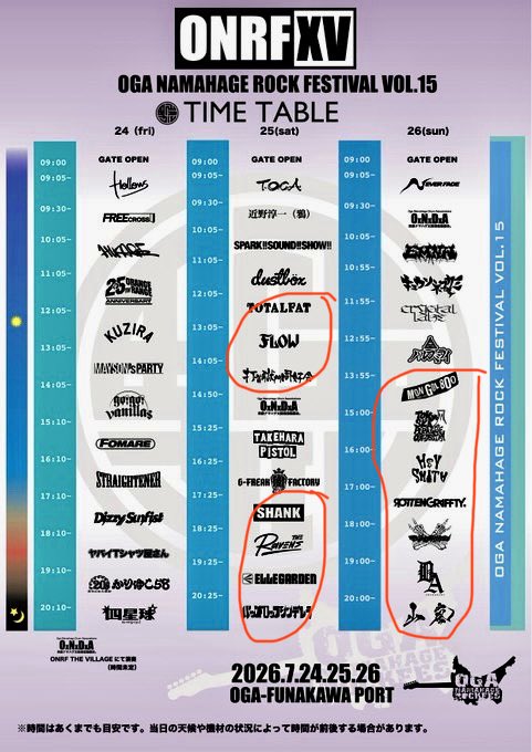 男鹿フェス2、3日目の通し券確保? フェス初心者のわげもの連れてはっ 