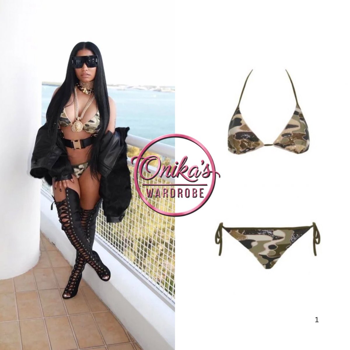 onikaswardrobe's tweet photo. Make Love (2017)
Nicki Minaj wears Black fur coat from Adrienne Landau RTW Fall 2016 collection + LA PERLA "Make Love" Triangle Bikini Top ($485) + “Make Love” Bikini Brief with Ties ($470) + Gianvito Rossi black Marie Satin over the knee lace up heels
#fashion #style #laperla #nickiminaj #gianvitorossi #AdrienneLandau