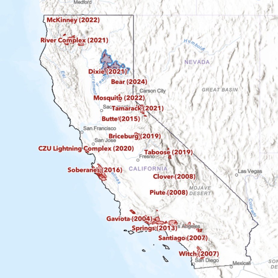 CAGeoSurvey's tweet photo. Explore our Postfire Debris Flow database, an interactive map of debris flow events since 2000, built on data from government agencies, media, scientific literature, and the public. https://t.co/I00j9KEvU4 https://t.co/mDxKRErxUl