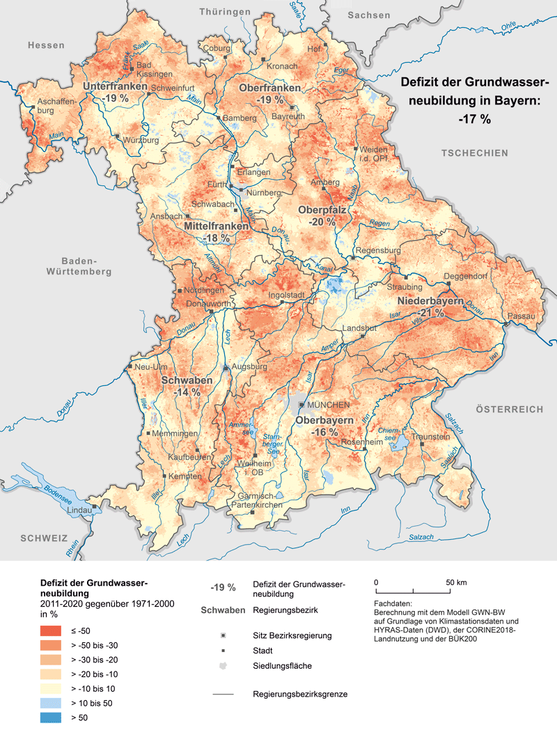 muc_simon's tweet photo. @HeWo0910 @FPerrefort Und was hat das mit der aktuellen Situation zu tun?
Bayern hat eine Grundwasserneubildung von -17% im Vergleichszeitraum zu 1971-2000 zu 2000-2020. https://t.co/JOiJvszTvP