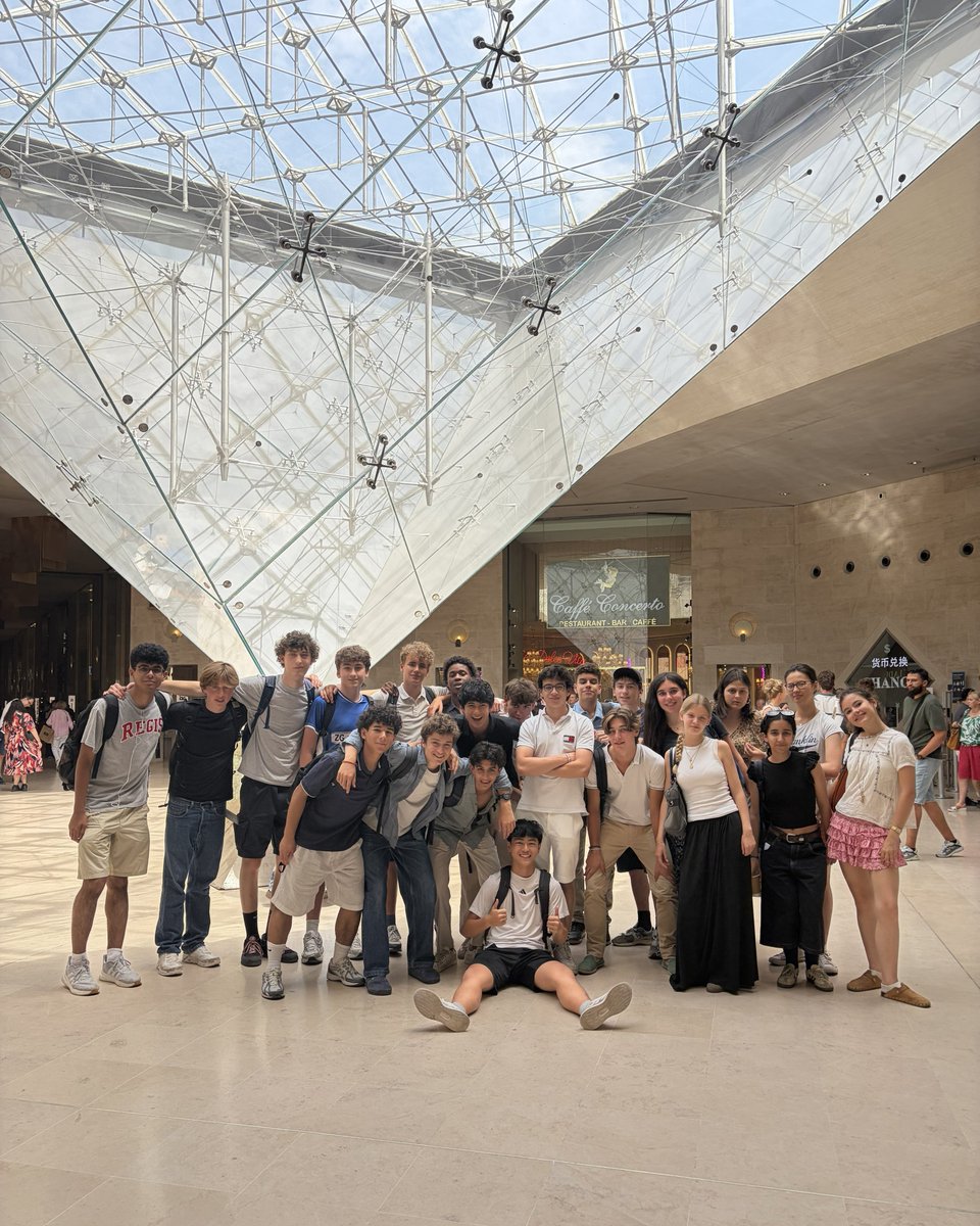 RegisHighSchool's tweet photo. A group of Regis students traveled to France earlier this summer on our Paris Exchange Trip. Students visited a range of cultural and religious sites, including Claude Monet’s house and gardens, Notre Dame Cathedral, the Louvre, the Paris Catacombs, and the gardens of Versailles. https://t.co/9ufvLk7MN8