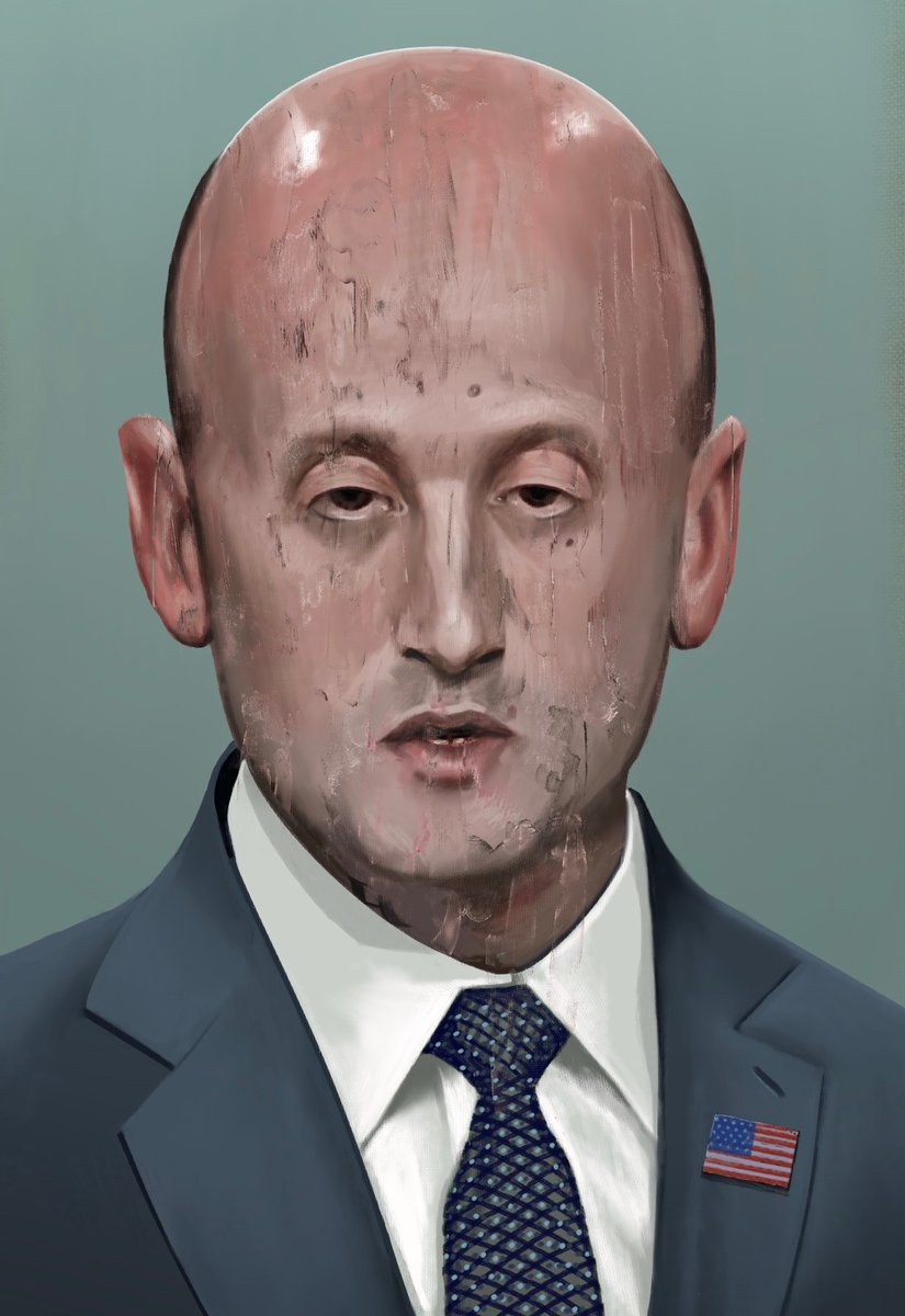 wefail's tweet photo. Breaking News: Stephen Miller doesn't own a mirror. https://t.co/hp1wucbmWd
