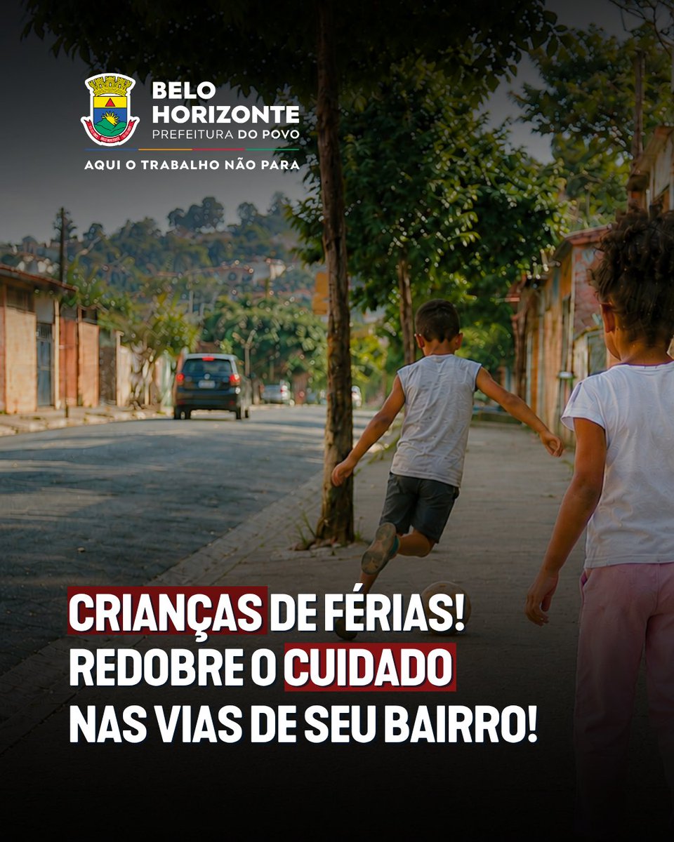 BHMobilidade's tweet photo. Crianças de férias, brincadeiras pelo bairro e mais movimento perto das casas. ⚽

Para quem dirige, o cuidado precisa ser redobrado: reduza a velocidade, mantenha atenção às calçadas, esquinas e portões e esteja preparado para imprevistos.

Nas férias, atenção redobrada também nas ruas do bairro.