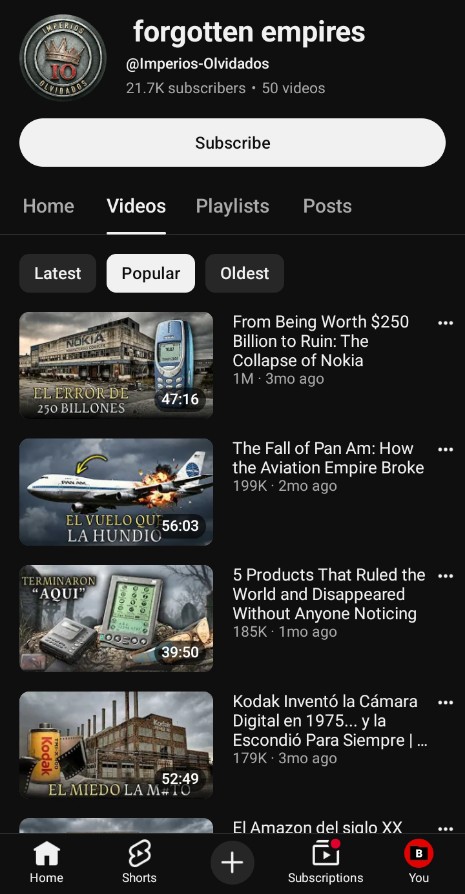 Word213414's tweet photo. Stop searching for YouTube automation niches.
Forgotten Empires just handed you one.
1M views on Nokia. Basic visuals. Cinematic 3D white mannequin version completely unclaimed. 👇
The channel is Forgotten Empires — Imperios Olvidados.
Rise and fall empire stories. Brand collapse histories. The companies that ruled the world and vanished.
Basic AI visuals. No white mannequins. No cinematic 3D.
And look at what is happening anyway 👇
→ The Collapse of Nokia — From $250 Billion to Ruin → 1M views
→ The Fall of Pan Am → strong numbers
→ 5 Products That Ruled the World and Disappeared → performing well
→ Kodak's Big Mistake → climbing fast
Basic visuals. No cinematic quality. 1 million views on one video alone. 💀
Now here is why rise and fall empire stories are so powerful 👇
Nokia was the most valuable company in Europe.
Worth $250 billion at its peak.
Controlling 40 percent of the entire global mobile phone market.
Then they made one decision that cost them everything.
And five years later they were selling their headquarters building just to survive.
That fall from $250 billion to ruin in five years is one of the most dramatic business collapses in human history.
Pan Am invented modern air travel. Then vanished overnight.
Kodak invented the digital camera then refused to use it and died because of it.
Products that every person on earth used daily that simply ceased to exist.
These are not business stories.
These are stories about arrogance. Missed opportunities. The moment giants forgot they were mortal.
And Forgotten Empires is proving millions of people cannot scroll past them with basic visuals.
Now look at the Nokia thumbnail I recreated in full cinematic 3D white mannequin style 👇
Ruined phone. White mannequin character. Dramatic cinematic composition.
The visual difference is not even close.
Same Nokia collapse story.
But the cinematic 3D version makes you feel the fall before you even click.
And this is just the thumbnail.
Imagine the full 20 minute cinematic 3D documentary 👇
Nokia boardroom in white mannequin 3D style making the decision that destroyed everything.
The moment Steve Jobs unveiled the iPhone reconstructed cinematically.
Nokia headquarters being sold rendered in dramatic cinematic 3D.
People feel like they are inside the most dramatic business documentary ever made.
AVD goes from 5 minutes to 22 minutes.
Algorithm sees that watch time and pushes everywhere automatically.
1M views becomes 10M views. 💀
And this niche has exceptional RPM 👇
Business collapse. Finance adjacent. Premium advertisers.
$15 to $25 RPM easily.
1M views at $18 RPM → $18,000 from one video.
Cinematic 3D version with 3x the views → $54,000 from one video.
Same niche. Better visual system. 3x the revenue.
Now here is the bigger opportunity 👇
Forgotten Empires is doing this in Spanish with basic visuals.
The English cinematic 3D white mannequin version of rise and fall empire stories?
Nobody has built it properly yet. 💀
And beyond English 👇
French collapse stories. Zero cinematic 3D competition.
German collapse stories. Zero cinematic 3D competition.
Arabic collapse stories. Zero cinematic 3D competition.
Portuguese collapse stories. Zero cinematic 3D competition.
Every language. Same formula. Same zero competition.
Topics sitting wide open right now 👇
→ How BlackBerry lost everything to the iPhone in 18 months
→ The airline that invented business class then went bankrupt overnight
→ How Blockbuster turned down buying Netflix for $50 million
→ The brand that was in every home on earth and vanished in 3 years
→ How MySpace had 100 million users then lost them all to Facebook
→ The company that invented the internet browser then ceased to exist
Every single one. Cinematic 3D white mannequin style. Millions of views waiting. 💀
Same pattern proving itself everywhere 👇
→ Empire collapse Spanish → Forgotten Empires → basic visuals → 1M views → 3D unclaimed
→ Tech history → Tech District → basic visuals → 200K views → 3D unclaimed
→ Brand origins → Marca Cruda → Spanish → basic visuals → 70K views → 3D unclaimed
→ Military → BoundFiles → my channel → cinematic 3D → 2.9M views → $31,230 earned
→ Crime stories → Blackfiles → cinematic 3D → 439K subscribers → $500K earned
Basic visuals prove the demand.
Cinematic 3D white mannequin style owns the niche completely.
Forgotten Empires found the goldmine with basic visuals.
The cinematic 3D white mannequin version is yours to build right now. 🔥
The complete system is inside my course for $100.
Comment EMPIRE below 👇
I will DM you the link personally.