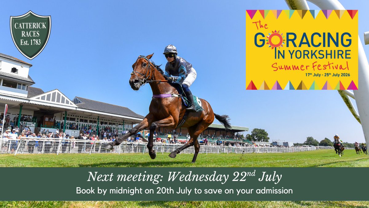 CatterickRaces's tweet photo. Our next meeting is on Wednesday 22nd July, when the @YorkshireRacing Summer Festival comes to #Catterick for the first of three Family Days this summer! https://t.co/x5efvDjrUD