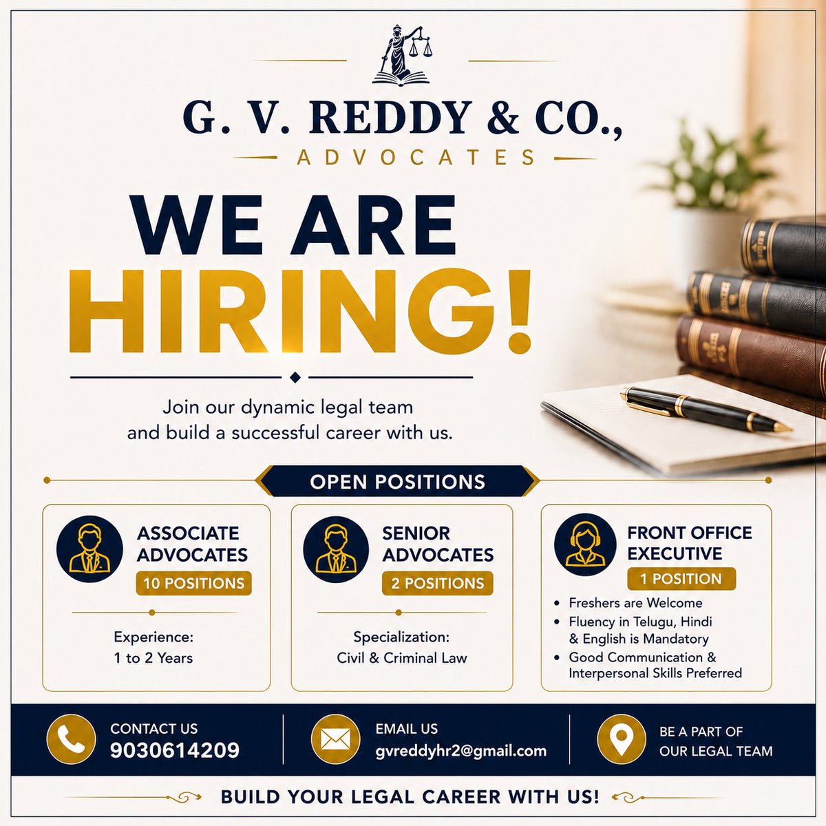 gvreddy0406's tweet photo. Join our legal team and build a successful career with us. https://t.co/BaxjSHGj3l