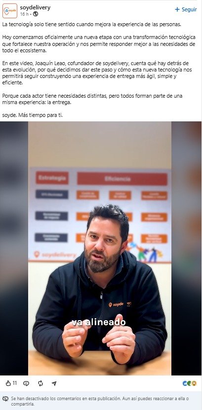 SilvanaaAMV's tweet photo. Amo a Soy Delivery desactivando los comentarios en Linkedin🤡 
Qué paparruchada esta gente! Mucha tecnología, pero no tienen a un solo humano que atienda o resuelva algo... https://t.co/JkY7cnmK9V