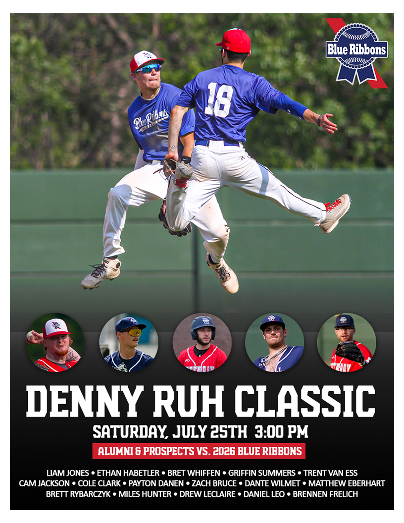 GBBlueRibbons's tweet photo. We're just 8 days away from the inaugural Denny Ruh Classic! Join us at the Jo, as we welcome back some fan favorites and get a look at some potential future Blue Ribbons, when they square off against our current squad at 3PM. Then stick around for the home run derby to follow! https://t.co/hGDWRwwWZC